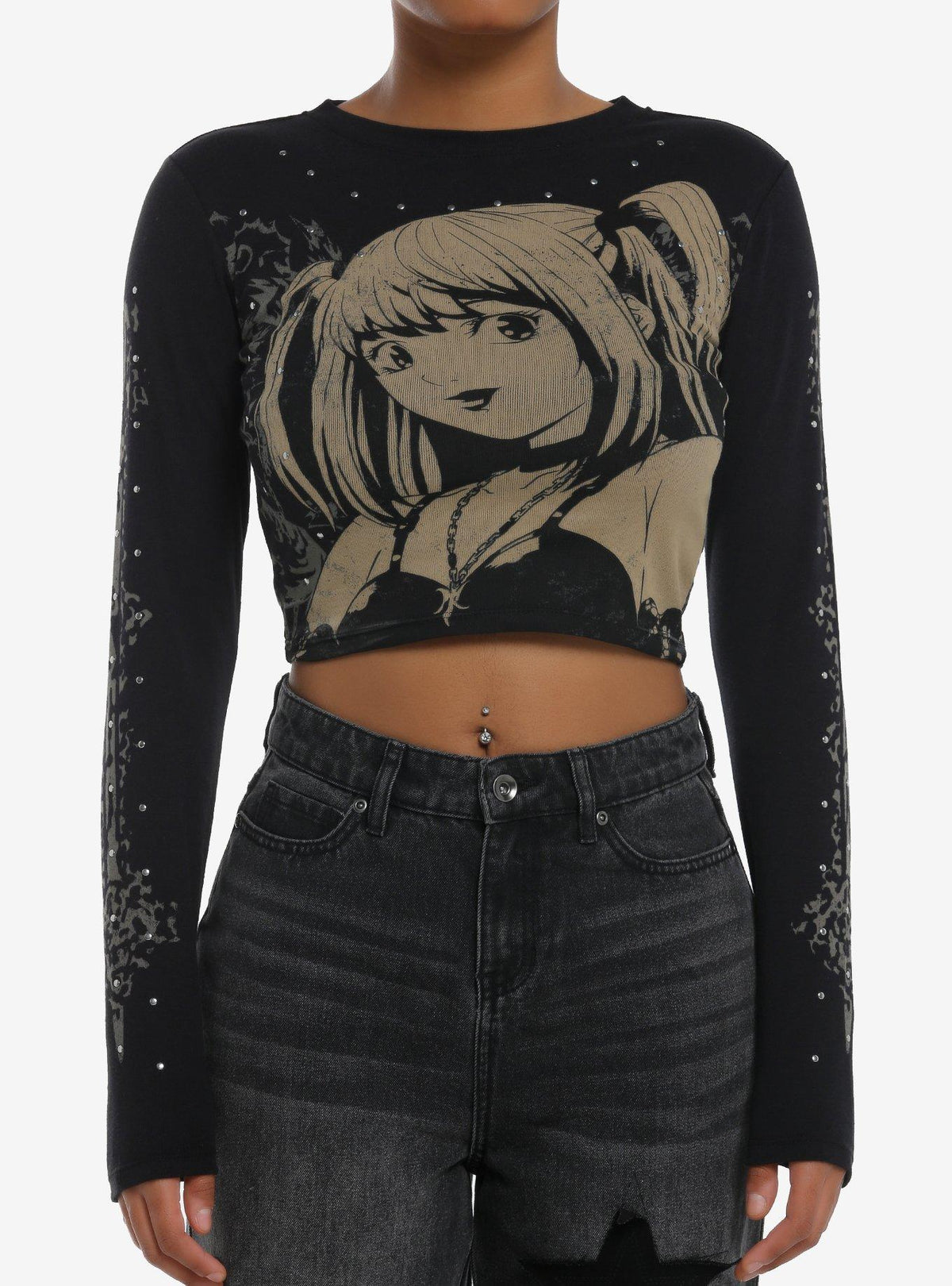 dark mystery anime Misa Studded Girls Long-Sleeve Top