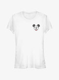 Mickey Mouse Retro Face Pocket Girls T-Shirt