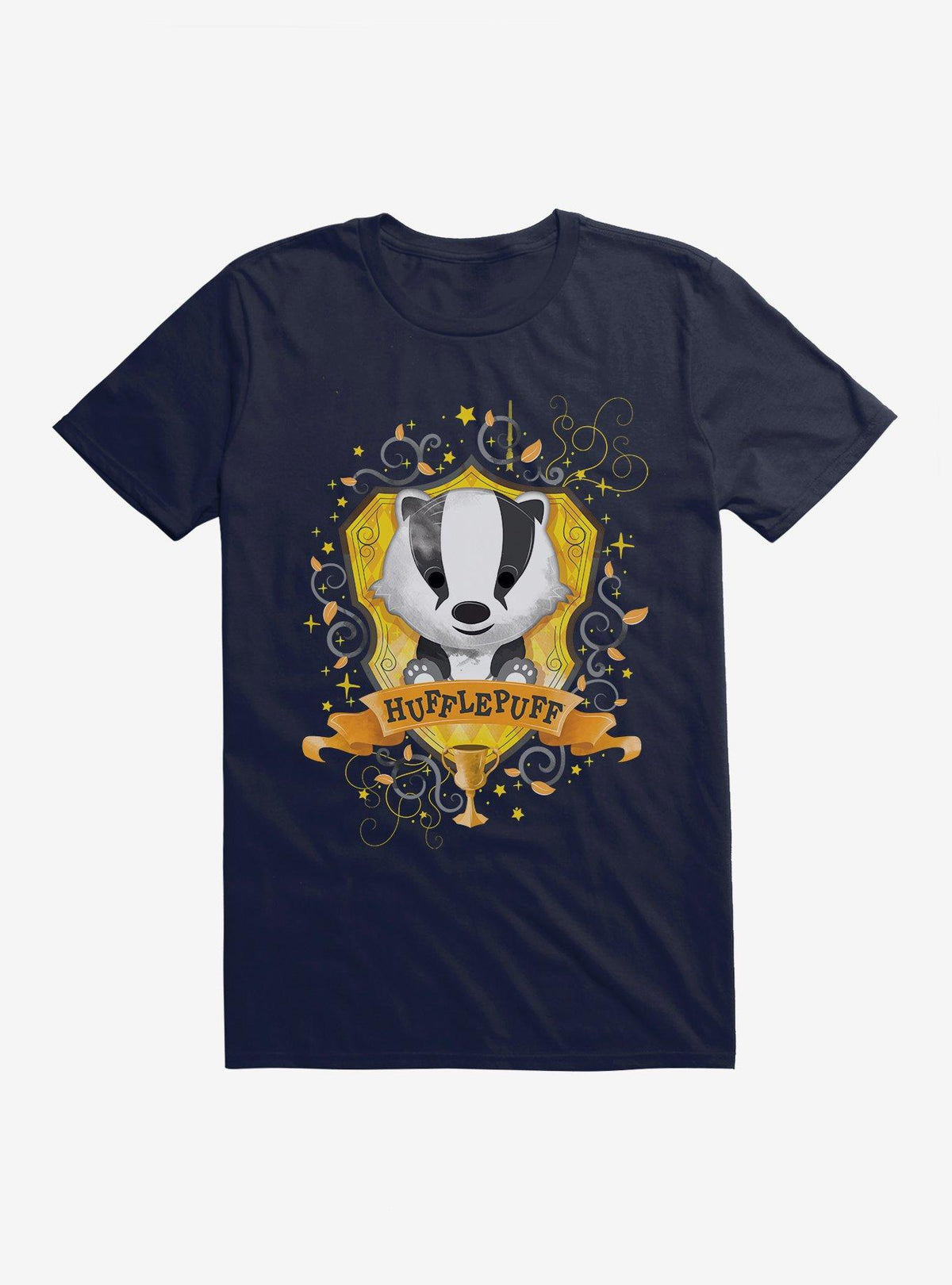 wizard school Hufflepuff Graphic Gold Cup T-Shirt