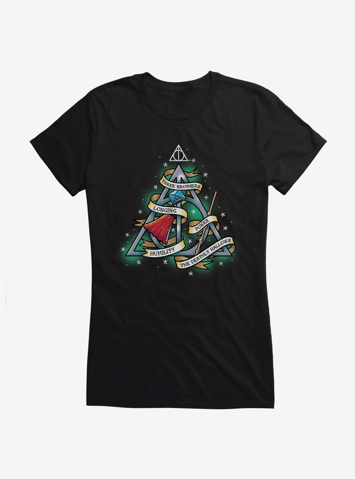 wizard school Deathly Hallows Tattoo Graphic Girls T-Shirt 2