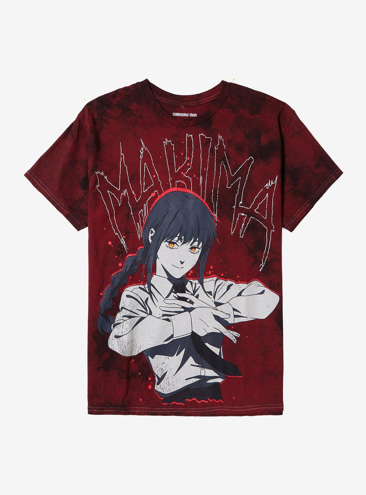 dark anime Makima Red Tie-Dye T-Shirt