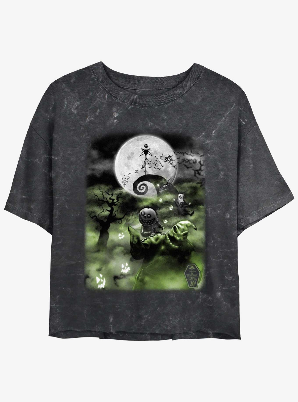 spooky holiday Scary Night Girls Mineral Wash Crop T-Shirt