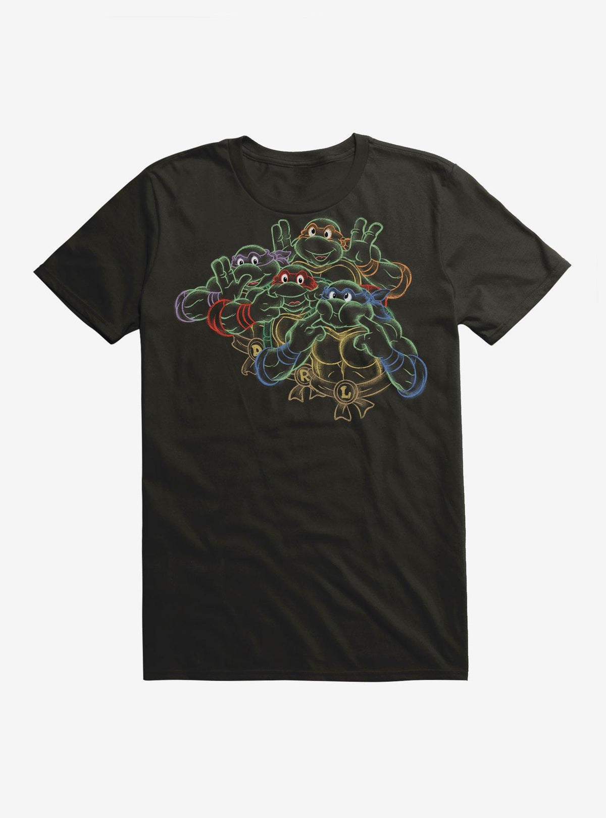 ninja turtle Neon Chalk Making Faces T-Shirt
