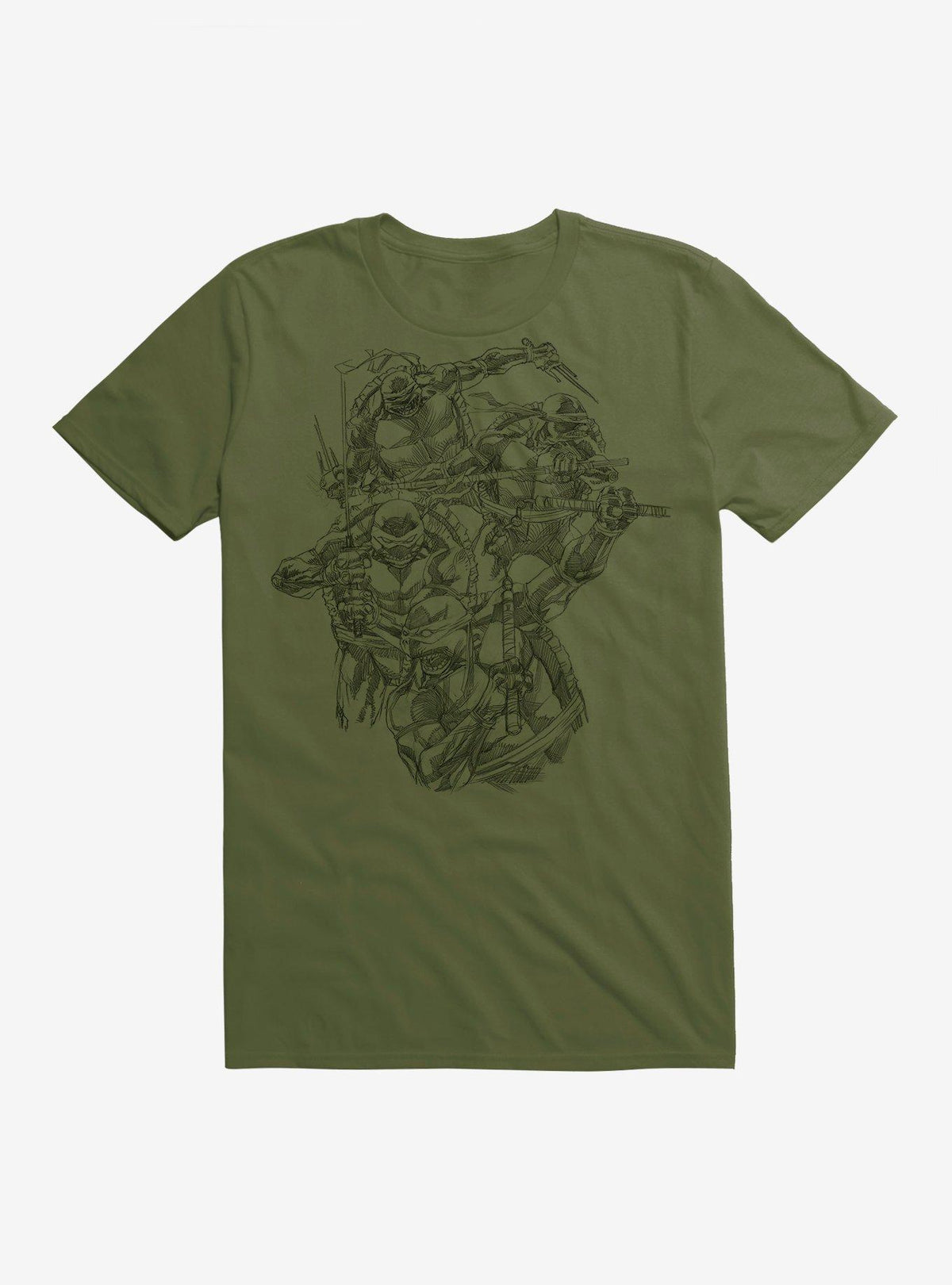 ninja turtle Black Outline Group T-Shirt