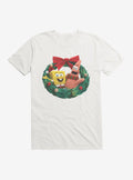 cartoon sea sponge Christmas Wreath T-Shirt
