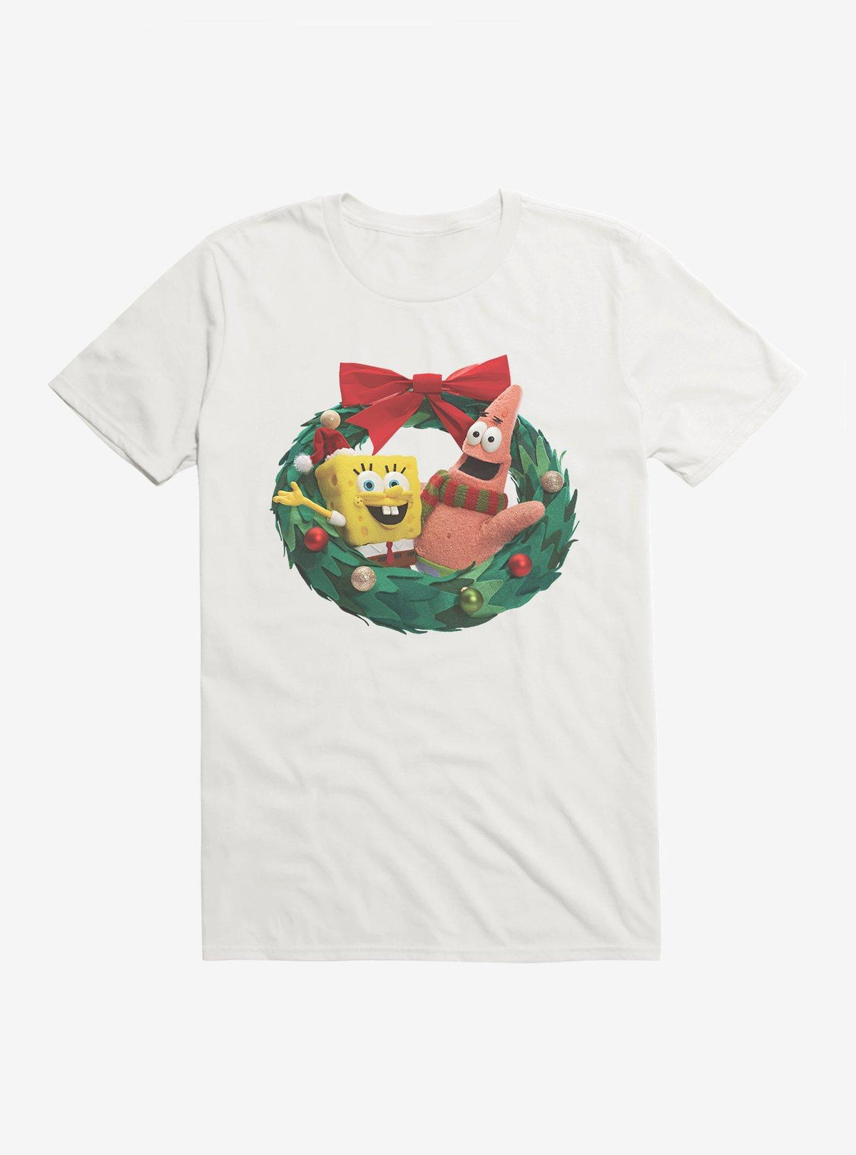 cartoon sea sponge Christmas Wreath T-Shirt