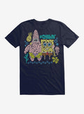 cartoon sea sponge Chillin' Script cartoon sea sponge Patrick T-Shirt