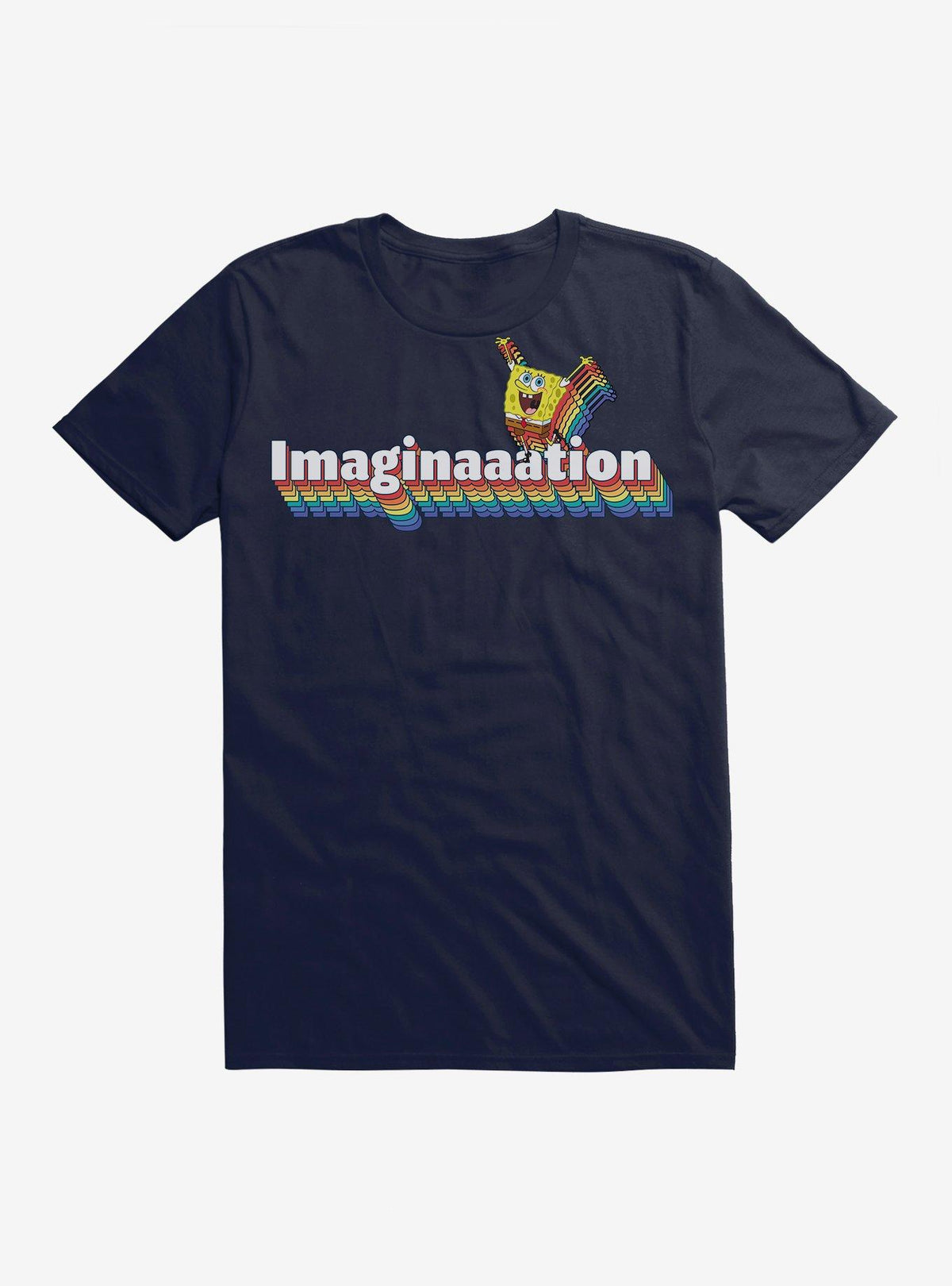 cartoon sea sponge Imagination Rainbow T-Shirt