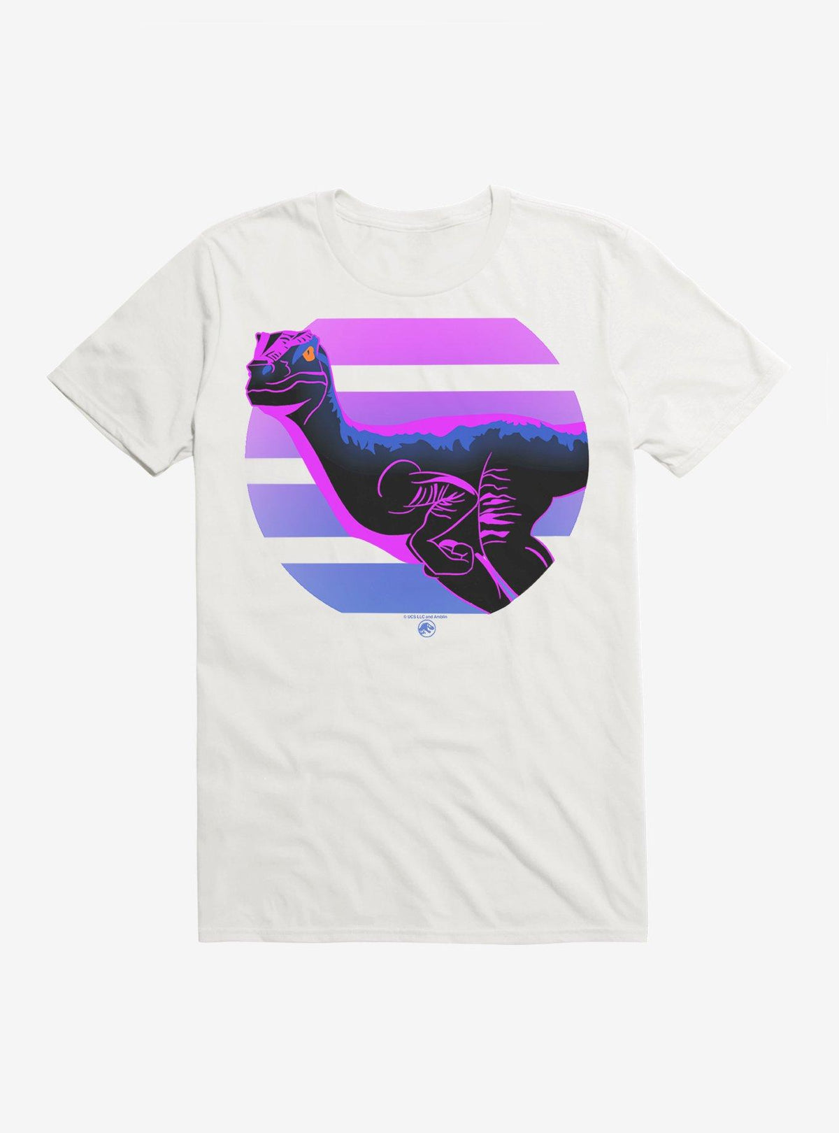 Jurassic Park Neon Retro Blue Royal Blue T-Shirt