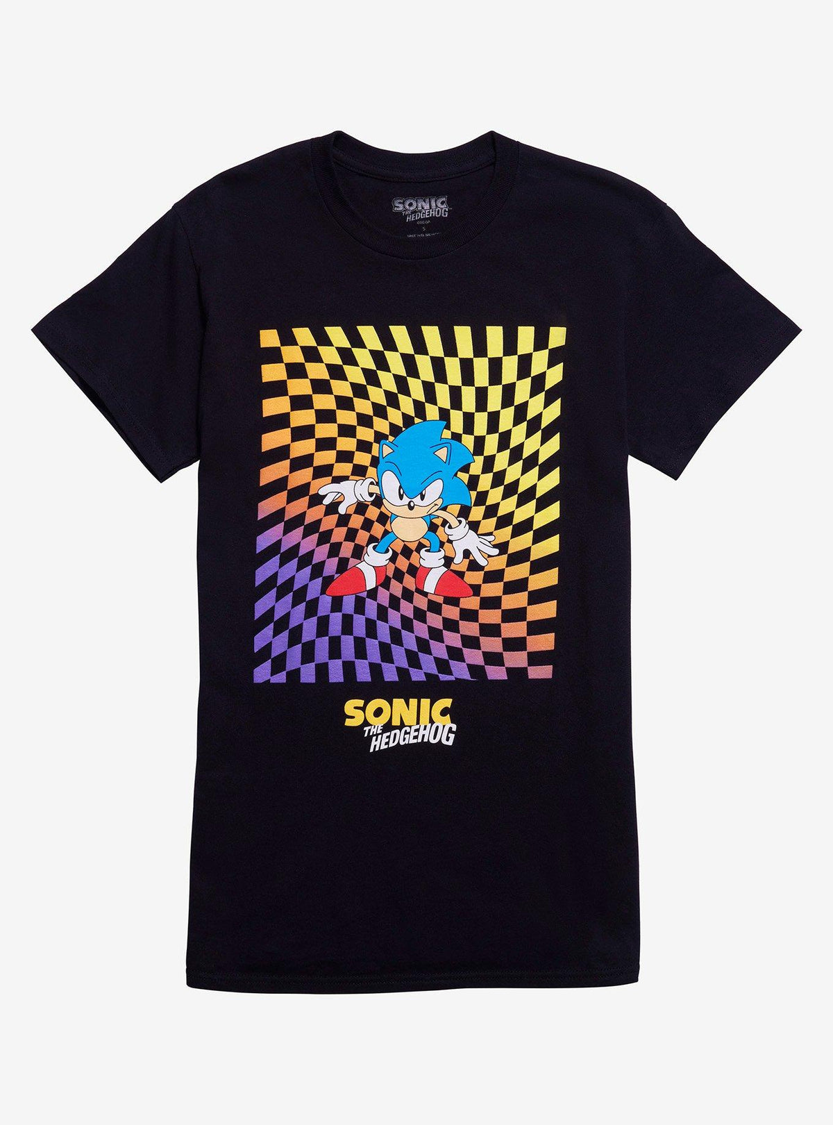 speedy hedgehog Ombre Checkered Boyfriend Fit Girls T-Shirt