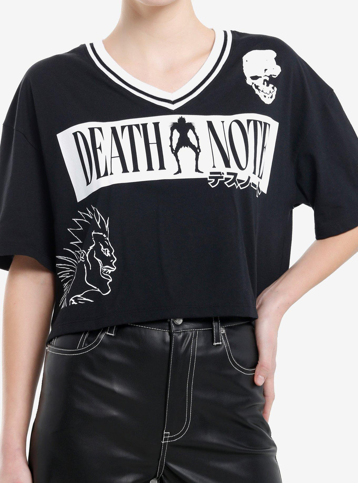 dark mystery anime Varsity Girls Crop T-Shirt