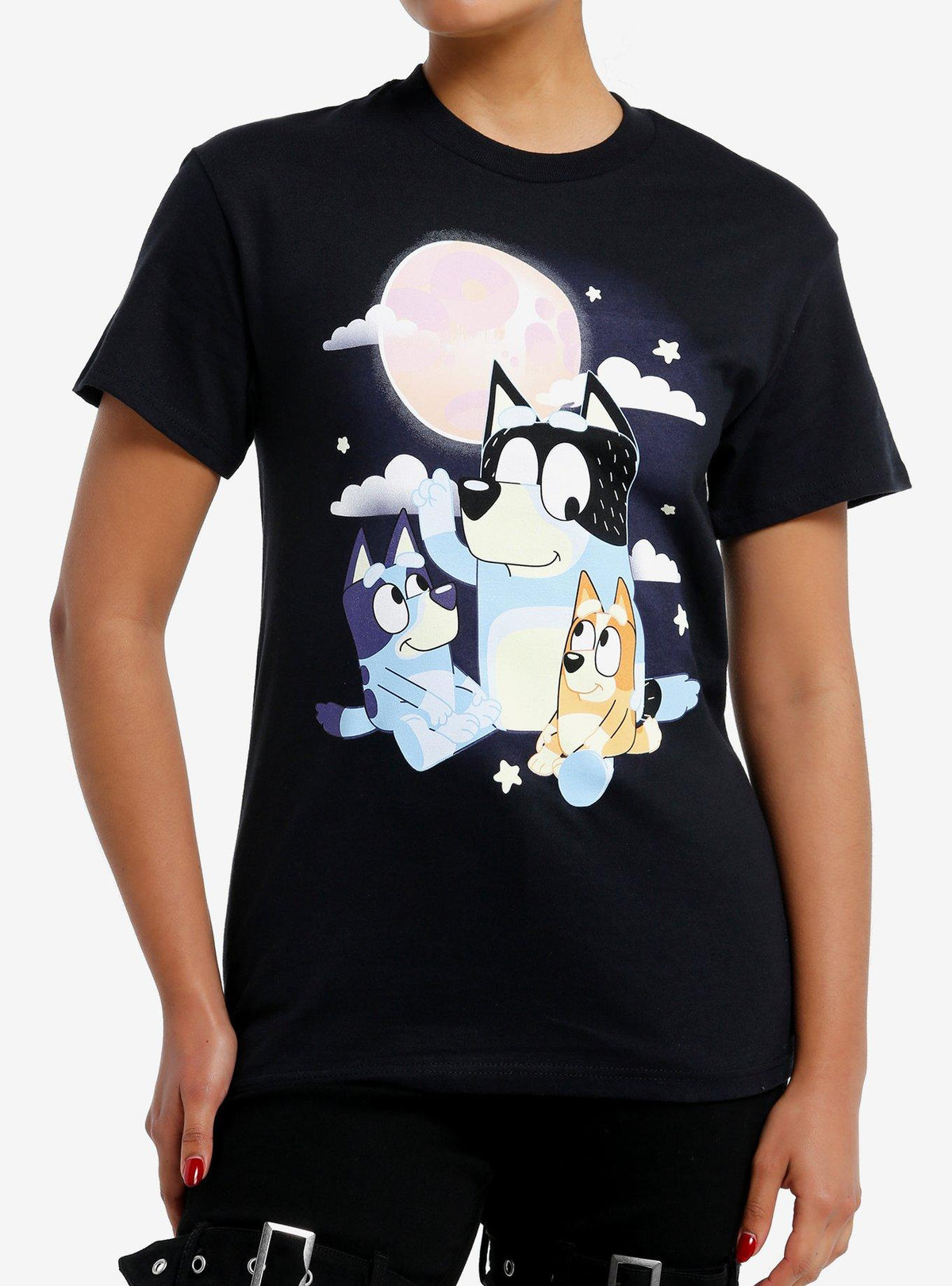 Bluey Dad Kids Moon Boyfriend Fit Girls T-Shirt