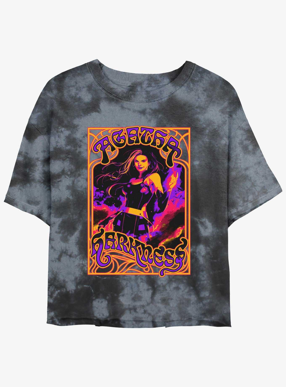 Agatha Retro Poster Style Tie Dye Crop Girls T-Shirt