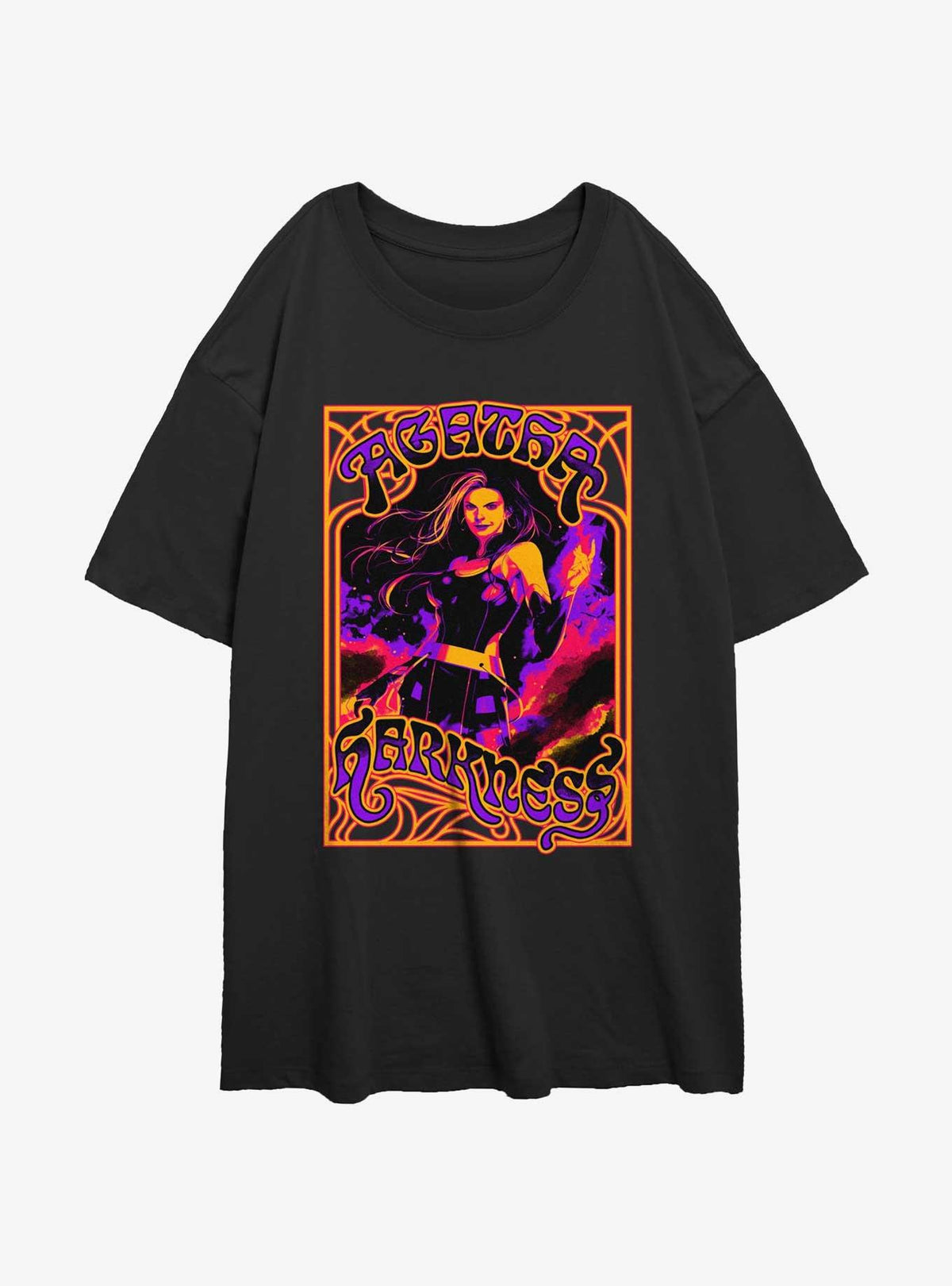 Agatha Retro Poster Style Girls Oversized T-Shirt