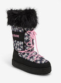 Kuromi Face Fuzzy Puffer Boots