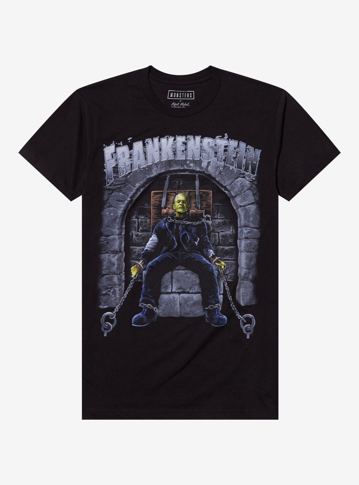 Rock Rebel Universal Monsters Frankenstein Chair T-Shirt