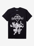 Kingdom Hearts Black White Group T-Shirt