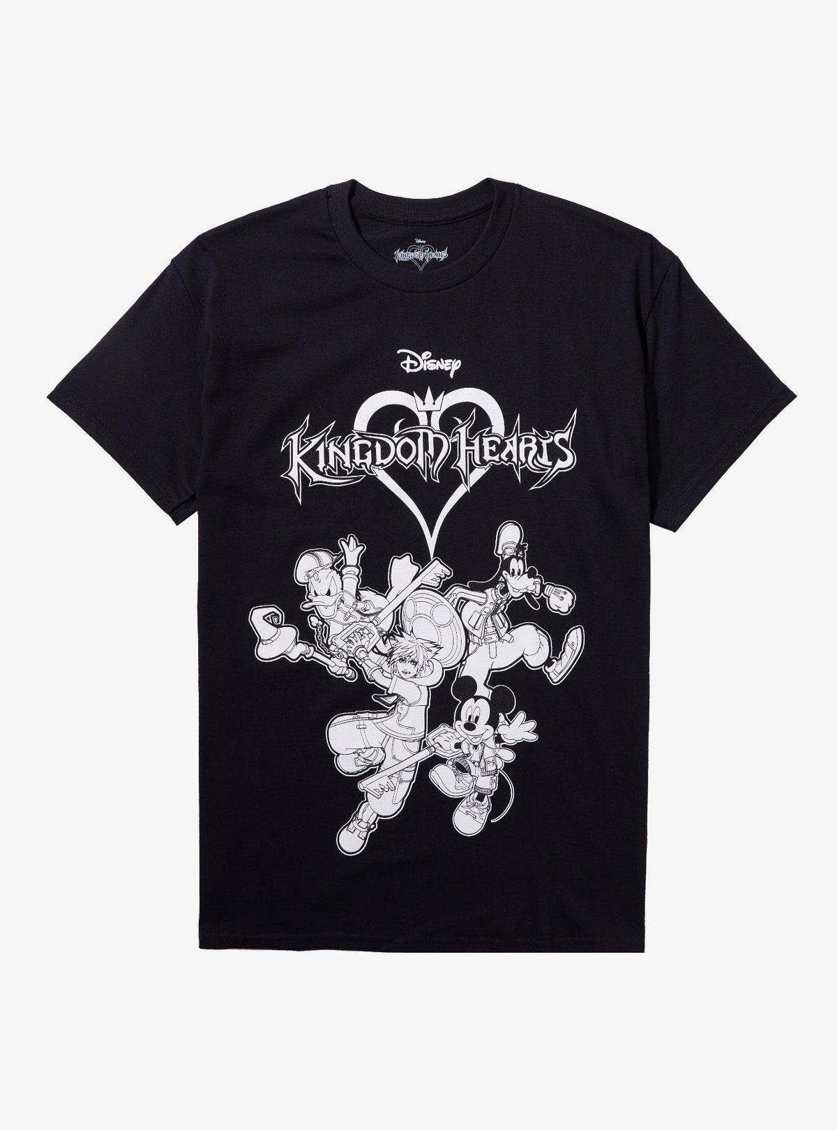 Kingdom Hearts Black White Group T-Shirt