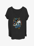 space adventure Retro Girls T-Shirt Plus Size