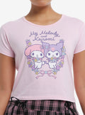 My Melody Kuromi Floral Ribbon Girls Baby T-Shirt