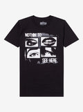Nothin' To See Here Eyes Lips Grid Relaxed Fit T-Shirt