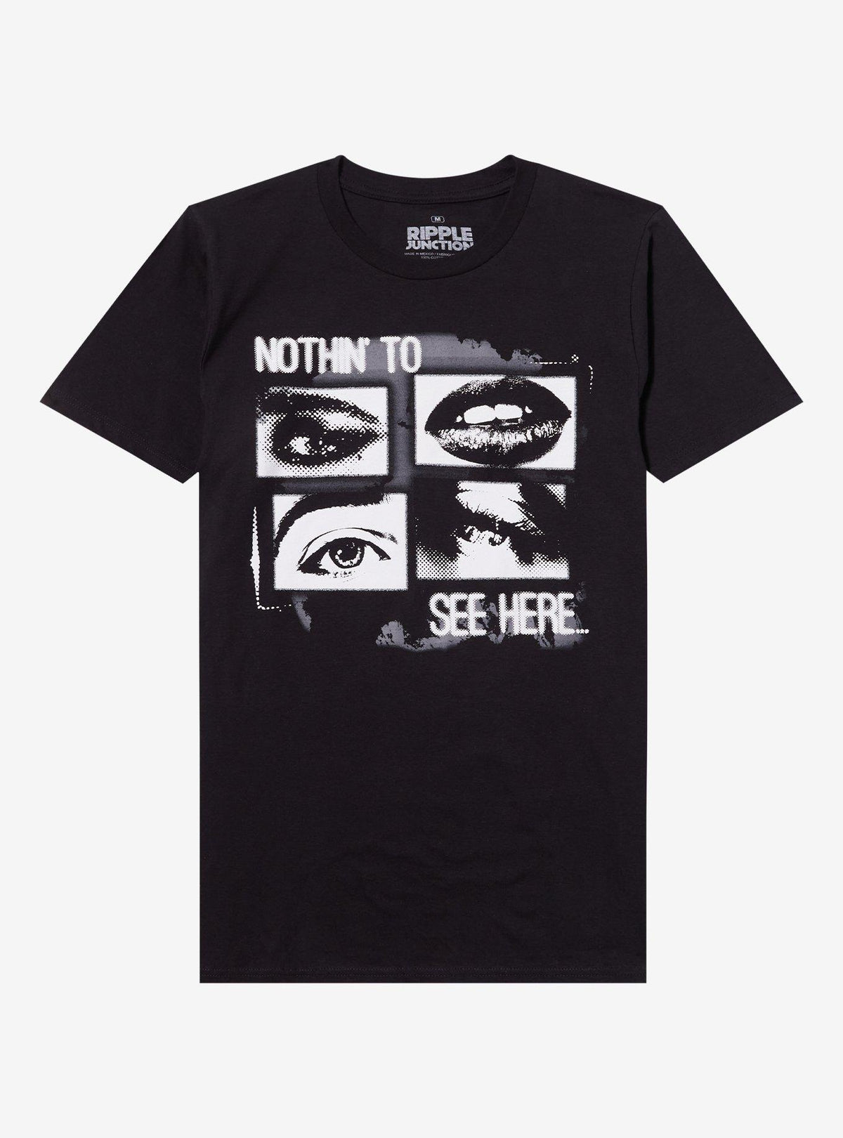 Nothin' To See Here Eyes Lips Grid Relaxed Fit T-Shirt