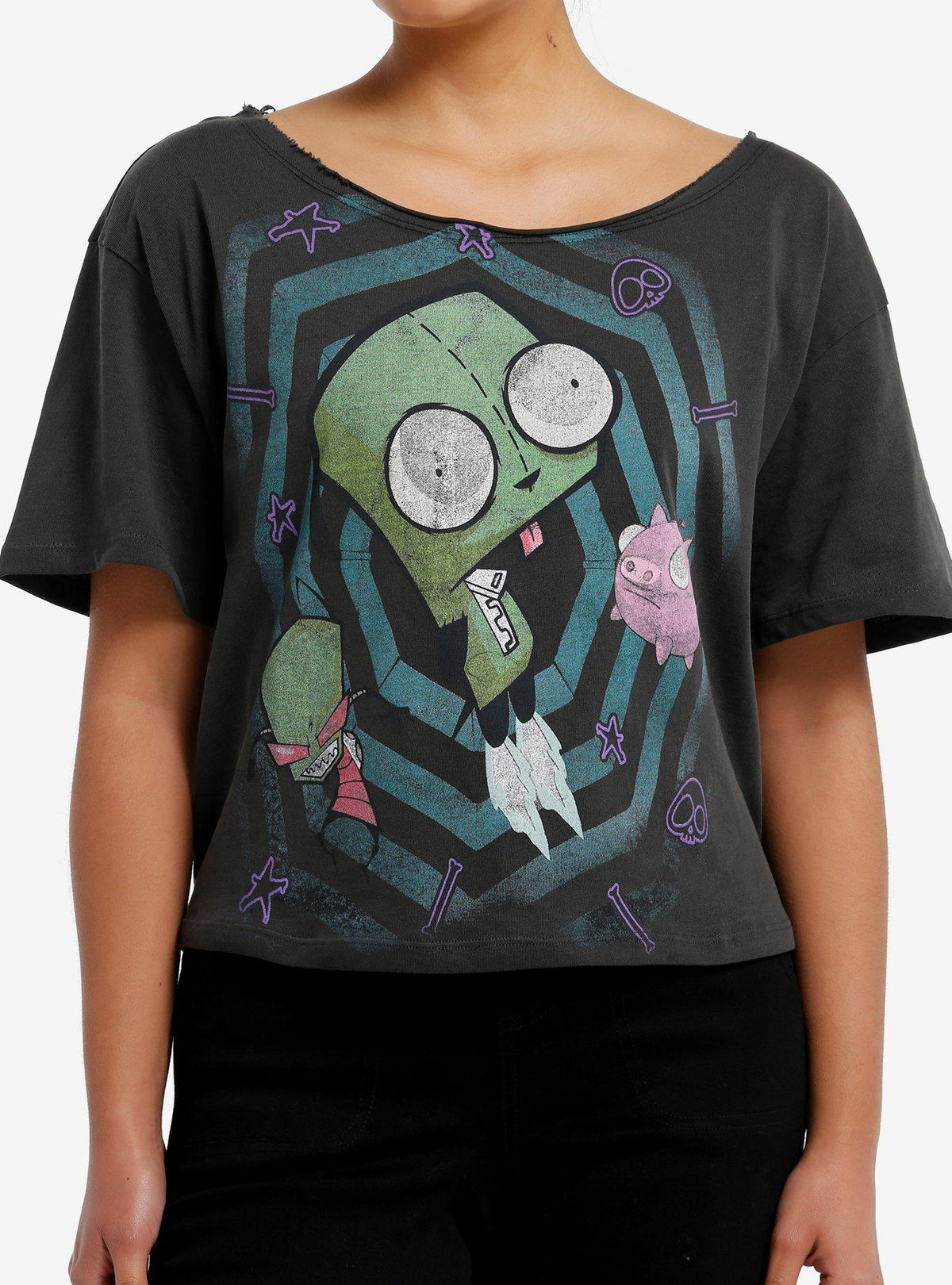 Invader Zim Girls Off-Shoulder T-Shirt