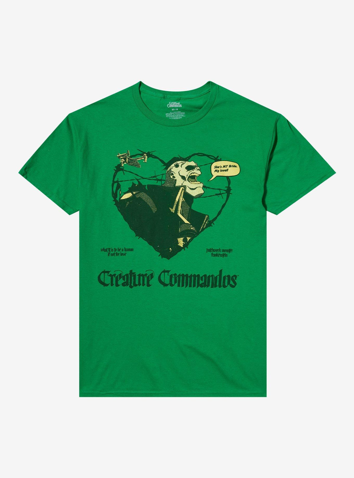 Creature Commandos Frankenstein Barbed Wire Heart T-Shirt