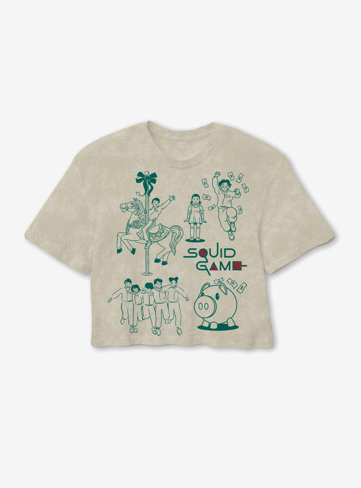 Squid Game 2 Cream Mineral Wash Girls Skimmer T-Shirt