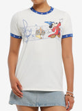 Her Universe Fantasia The Sorcerer's Apprentice Mickey Mouse Girls Ringer T-Shirt