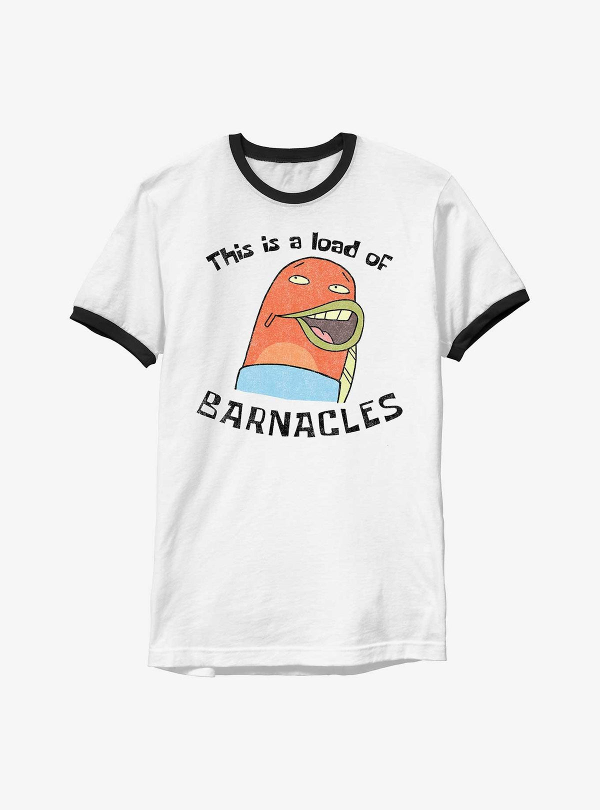cartoon sea sponge This Is A Load Of Barnacles Ringer T-Shirt