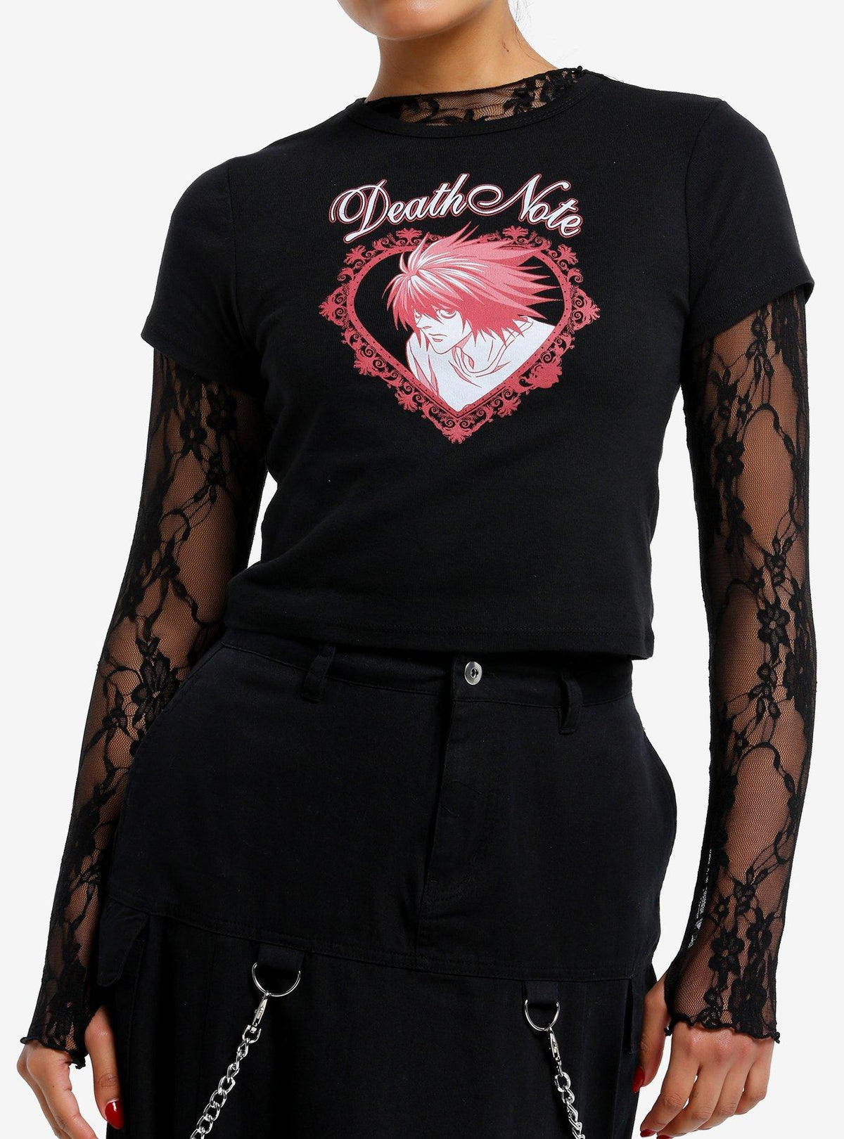 dark mystery anime L Tonal Heart Girls Baby T-Shirt