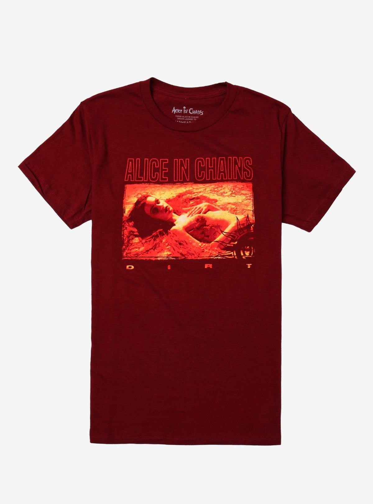 Alice In Chains Dirt Burgundy Relaxed Fit Girls T-Shirt