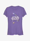 space adventure Faded Retro Girls T-Shirt