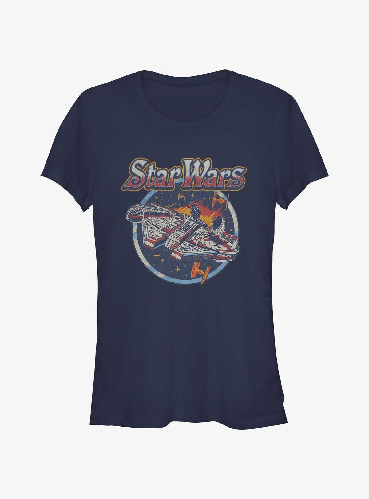 space adventure Retro Circle Battle Girls T-Shirt