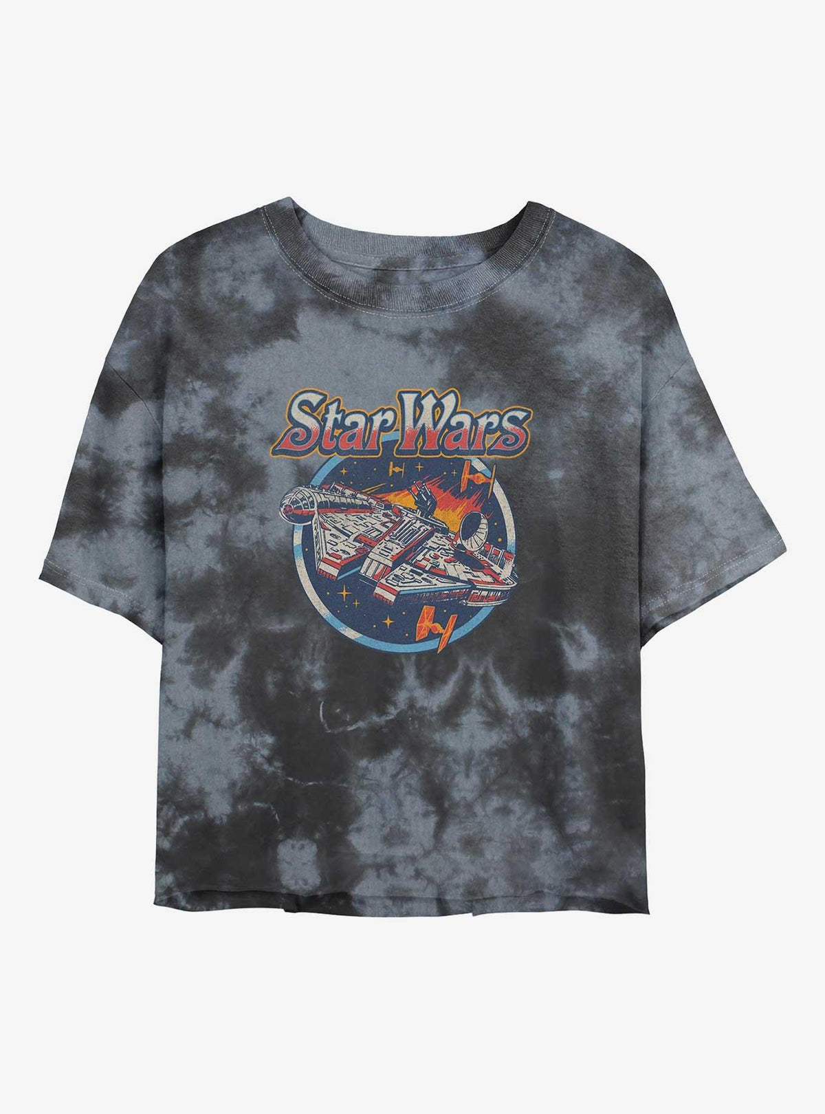 space adventure Retro Circle Battle Girls Tie-Dye Crop T-Shirt