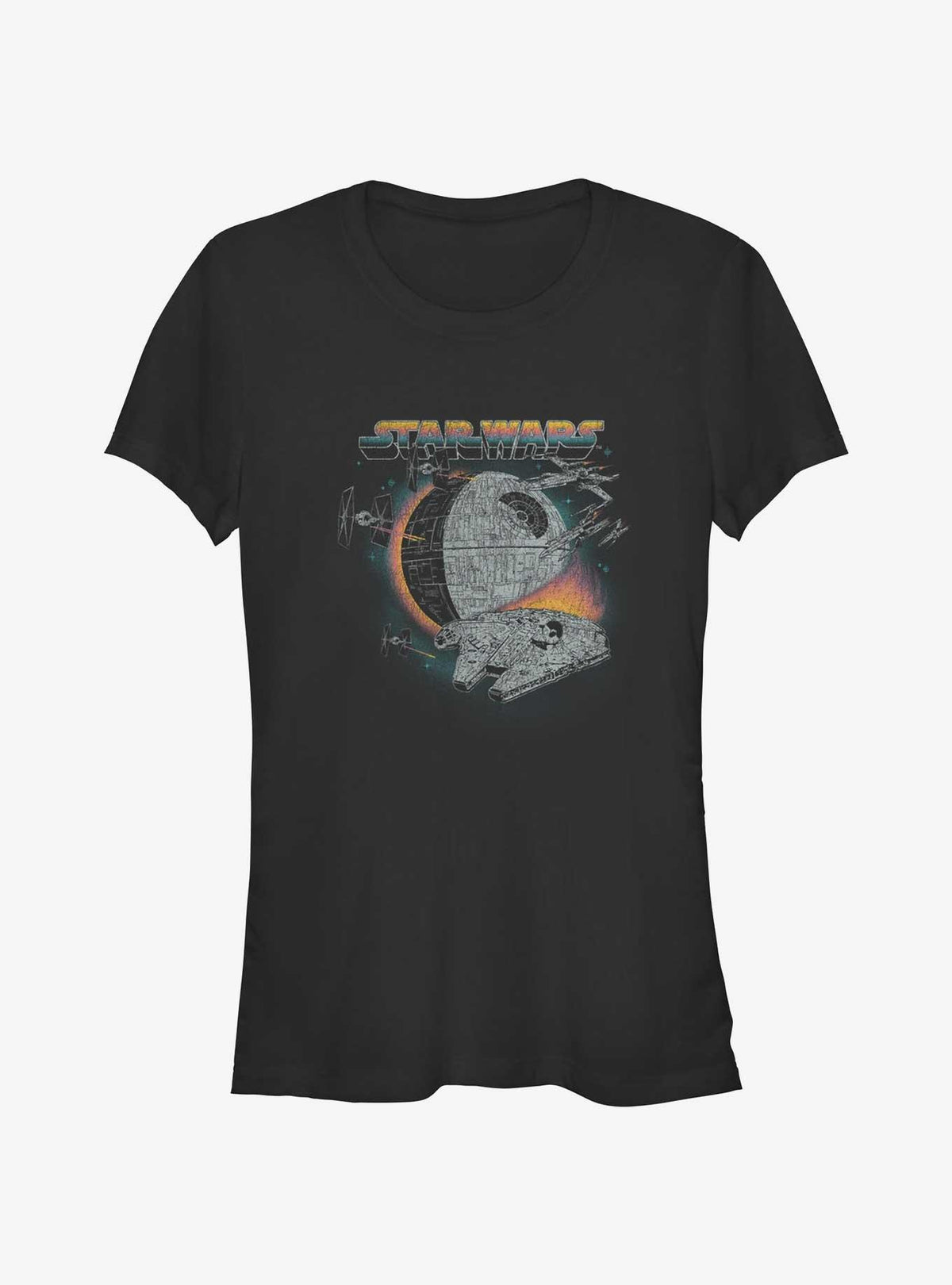 space adventure Retro Ships Girls T-Shirt