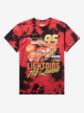 Cars Lightning McQueen Tie-Dye Boyfriend Fit Girls T-Shirt