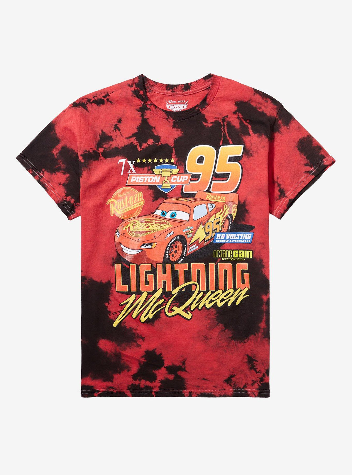 Cars Lightning McQueen Tie-Dye Boyfriend Fit Girls T-Shirt