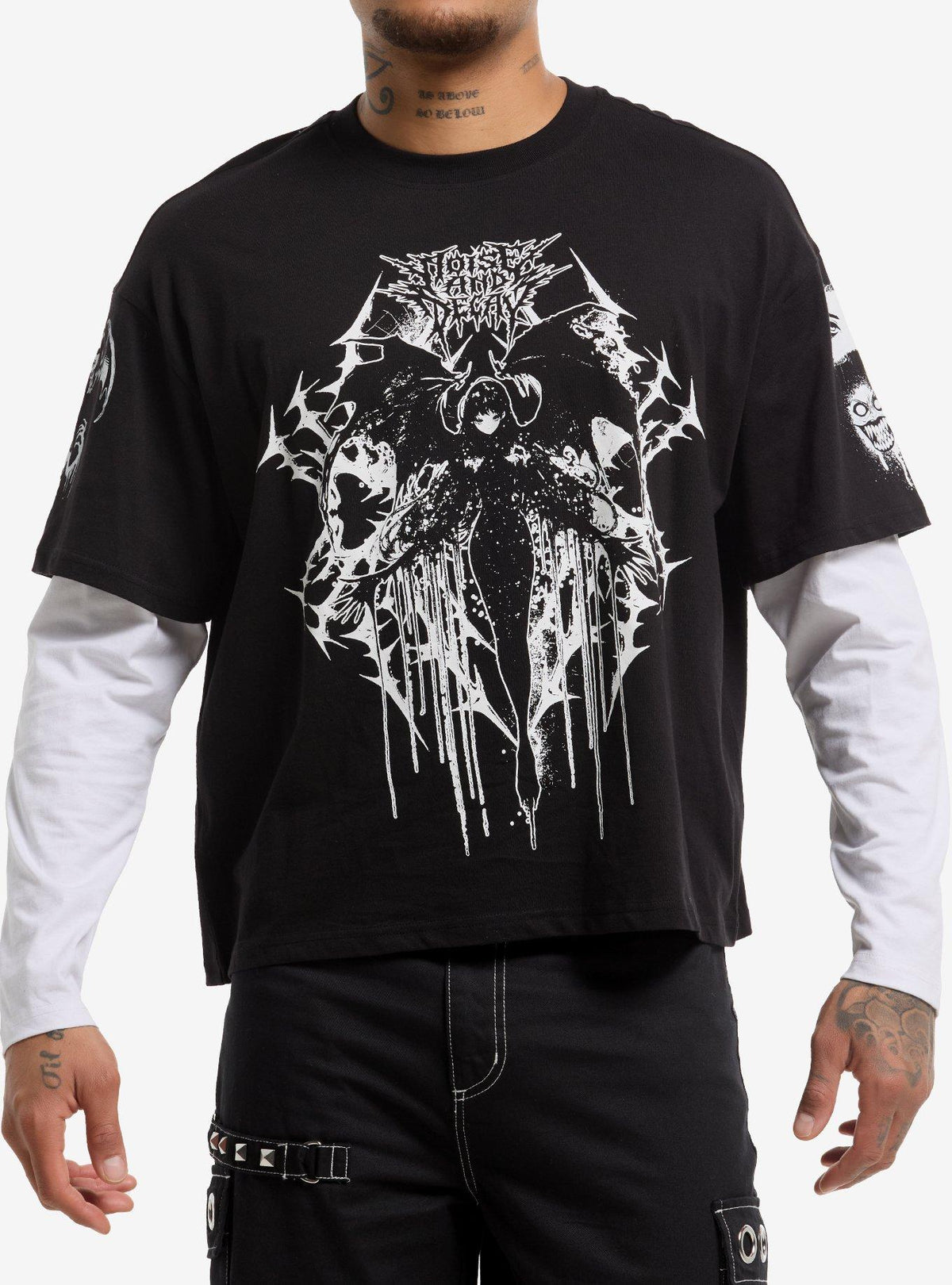 Noise Decay Anime Demon Twofer Long-Sleeve T-Shirt