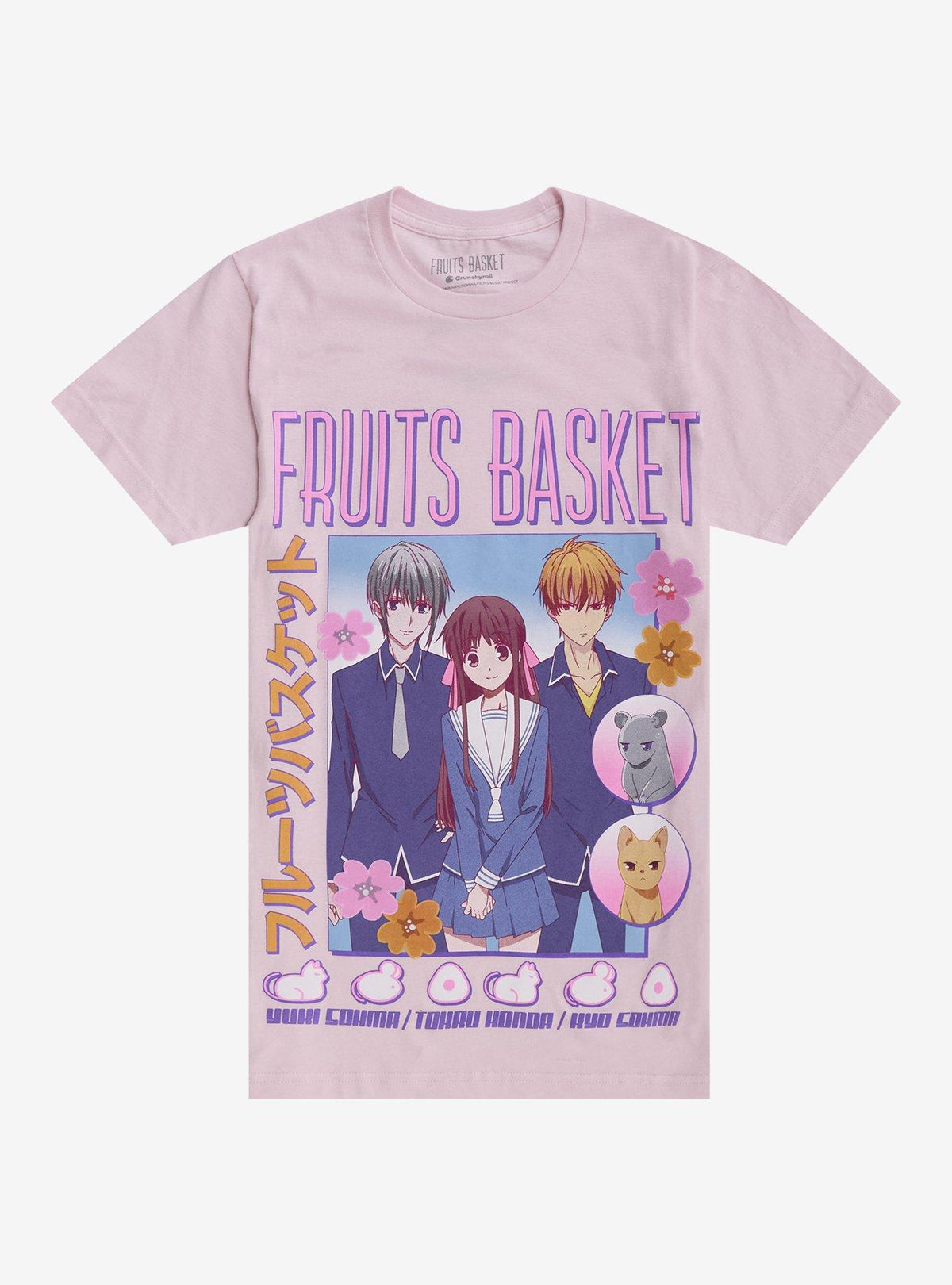 Fruits Basket Trio Pink Girls T-Shirt