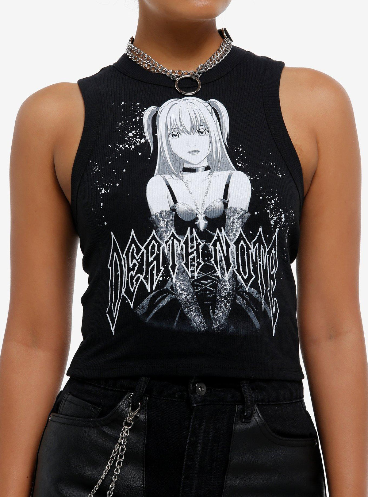 dark mystery anime Misa Jumbo Print Girls Racerback Tank Top