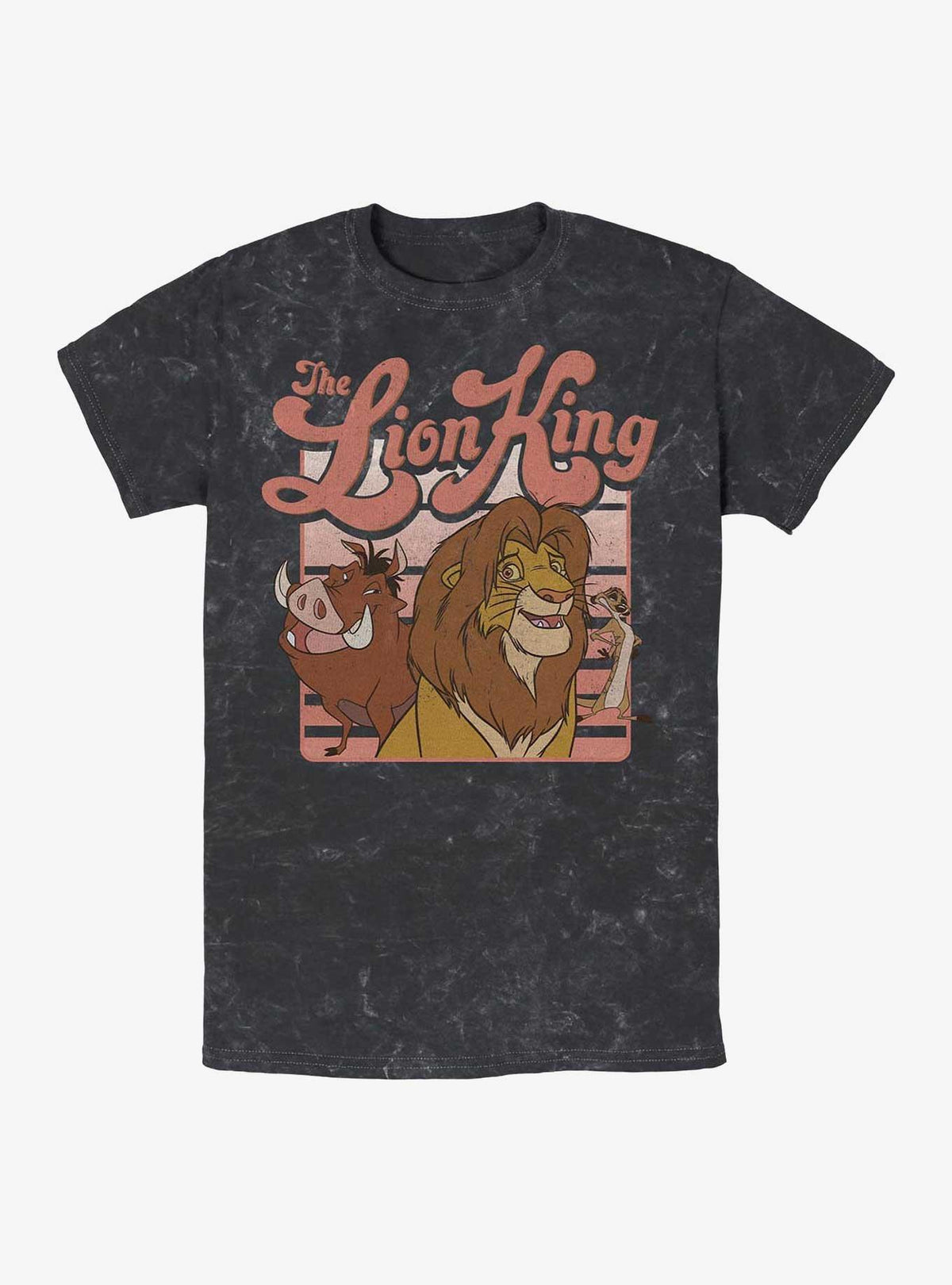 The Lion King Group Retro Stripe Mineral Wash T-Shirt