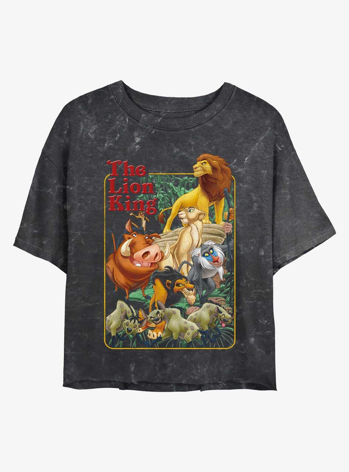 The Lion King Retro Group Girls Mineral Wash Crop T-Shirt