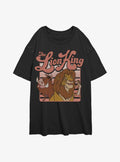 The Lion King Group Retro Stripe Girls Oversized T-Shirt