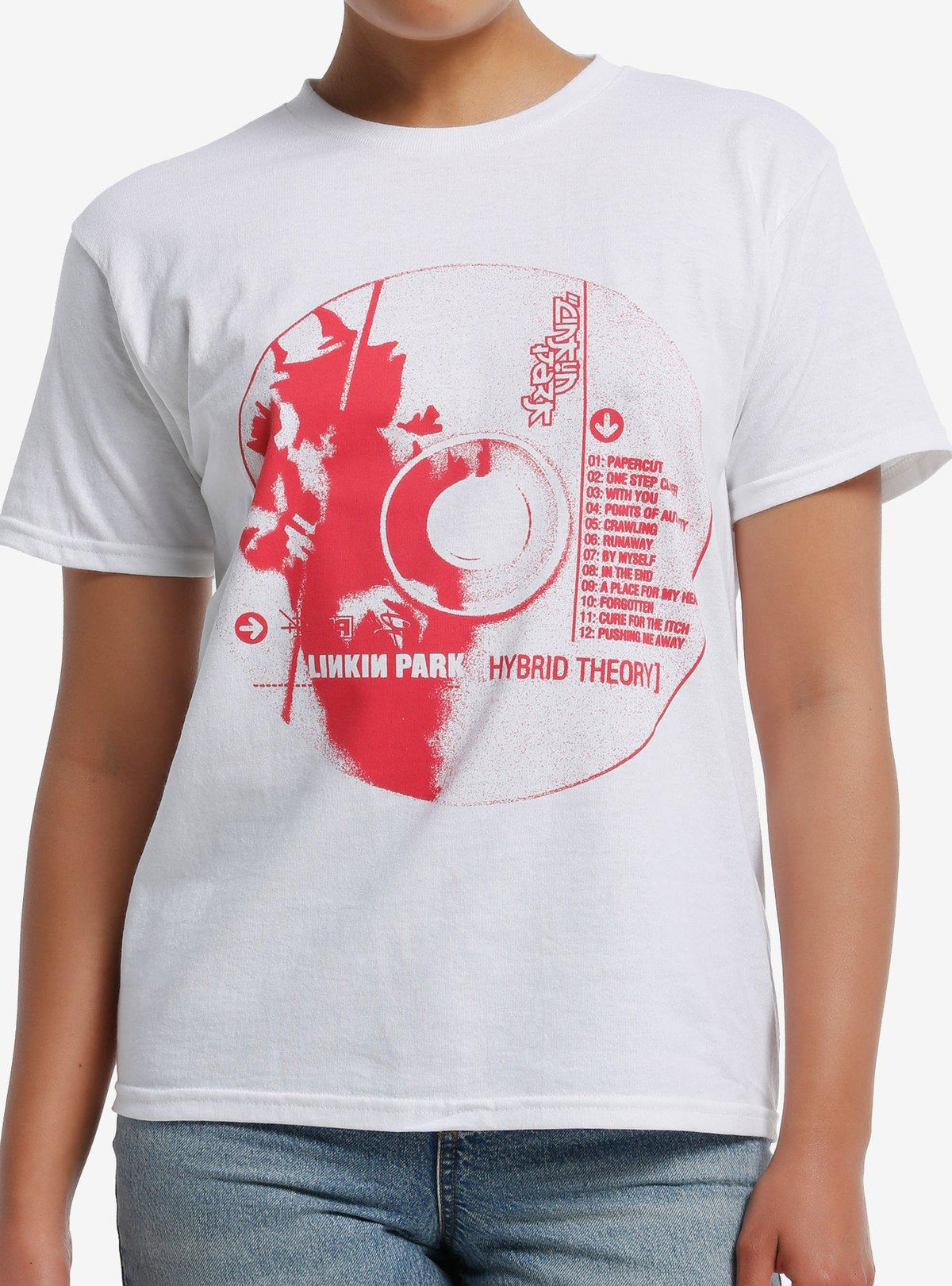 Linkin Park Hybrid Theory CD Shrunken Fit Girls T-Shirt
