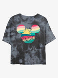 Mickey Mouse Retro Spring Break 2025 Girls Tie-Dye Crop T-Shirt