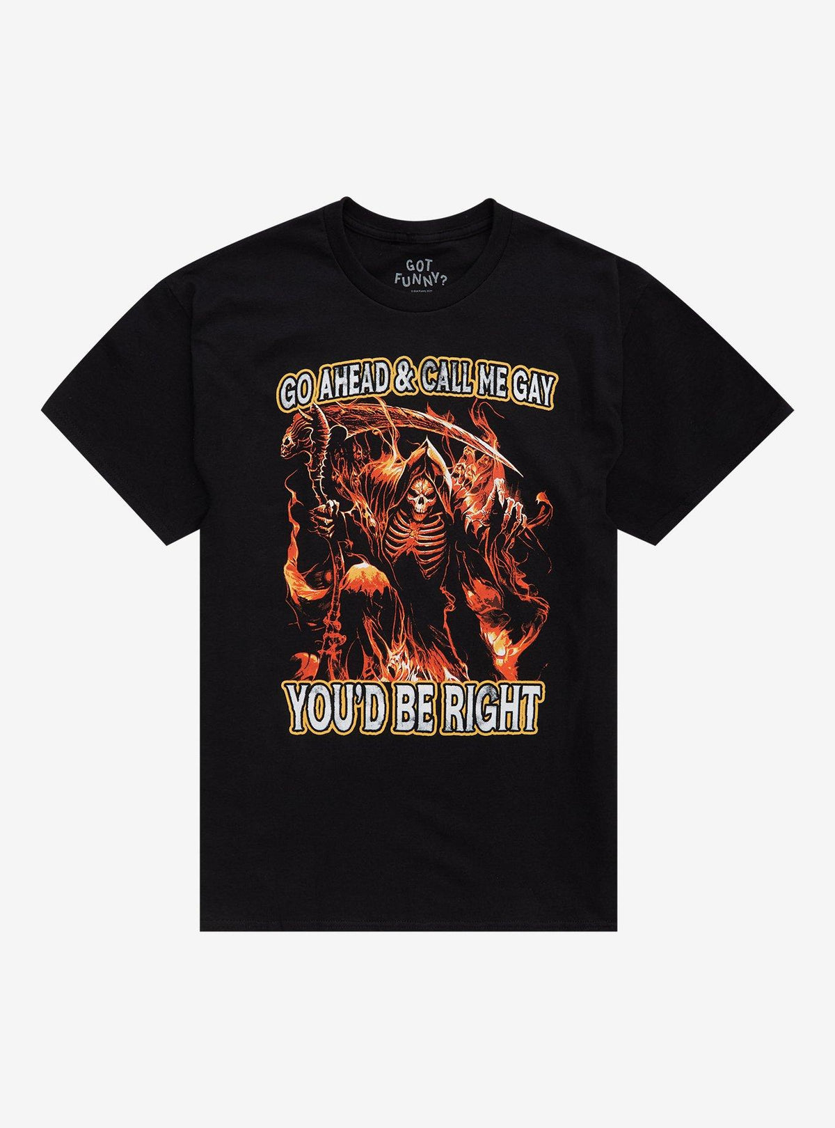 Call Me Gay Skeleton Reaper T-Shirt By Got Funny