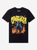 Godzilla Flames Puff Print T-Shirt