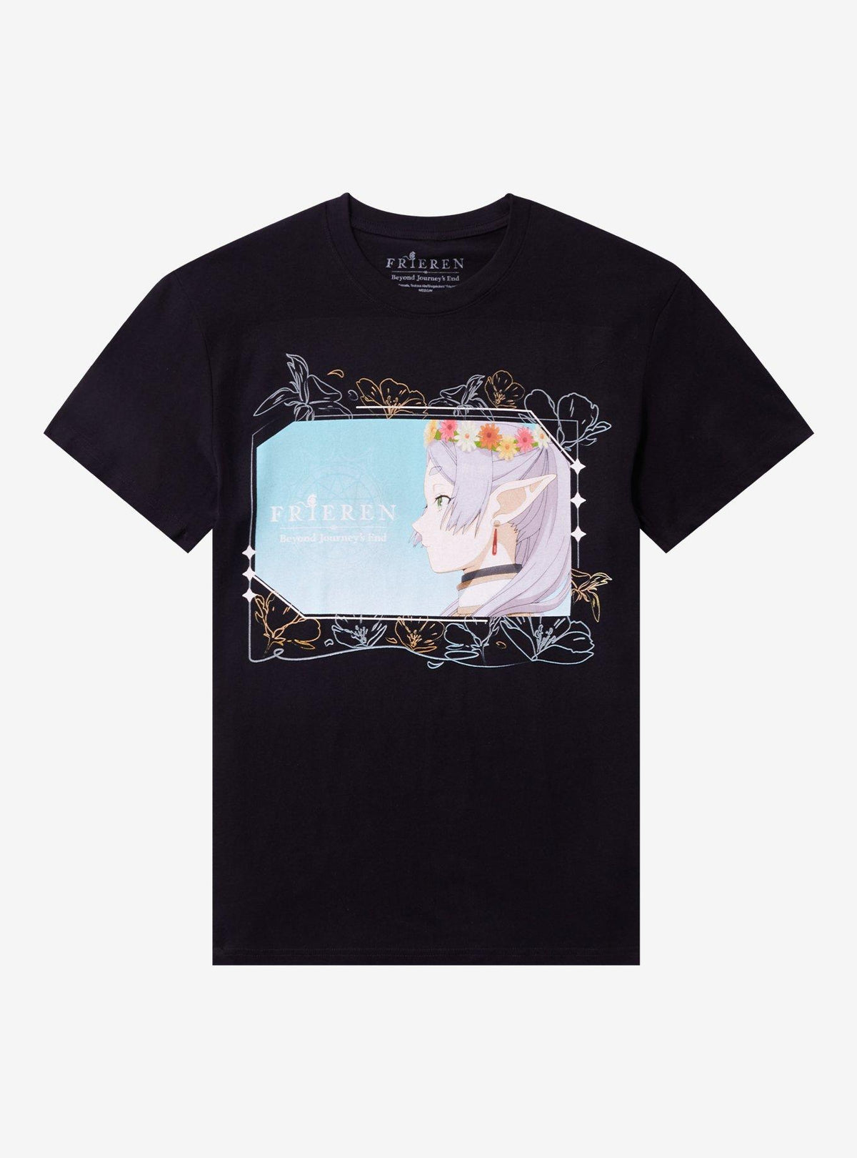 Frieren Beyond Journey's End Flower Panel T-Shirt